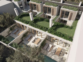 Modern terraced houses in a prime residential area