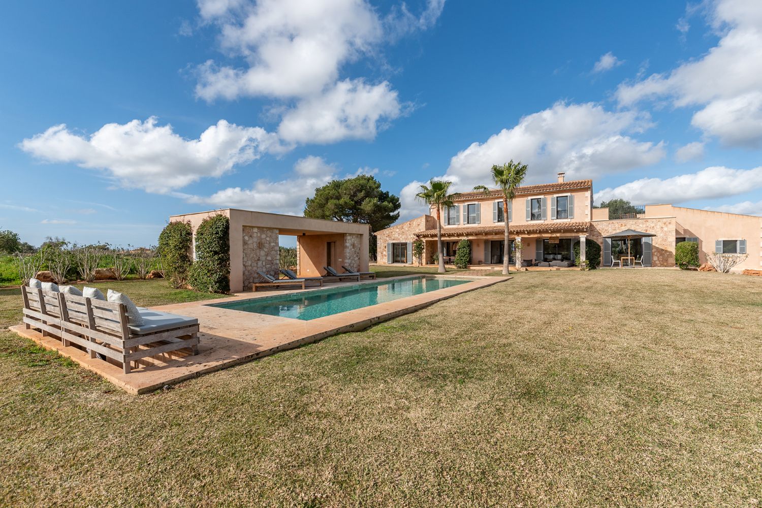View to the pool house