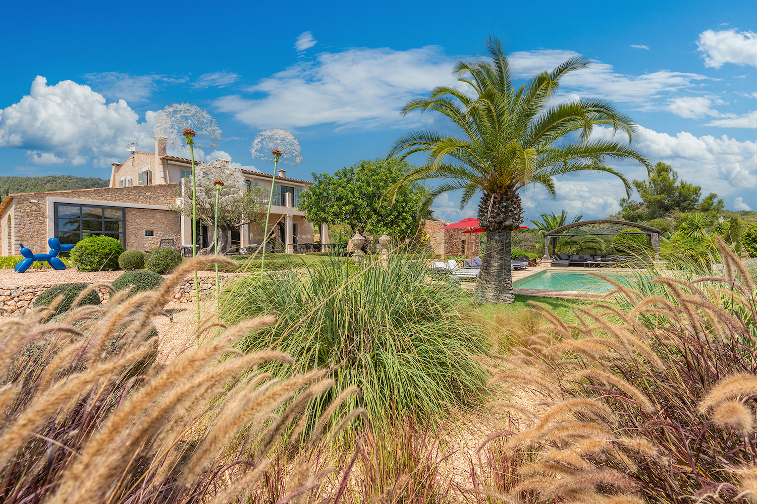 Natural stone-clad finca