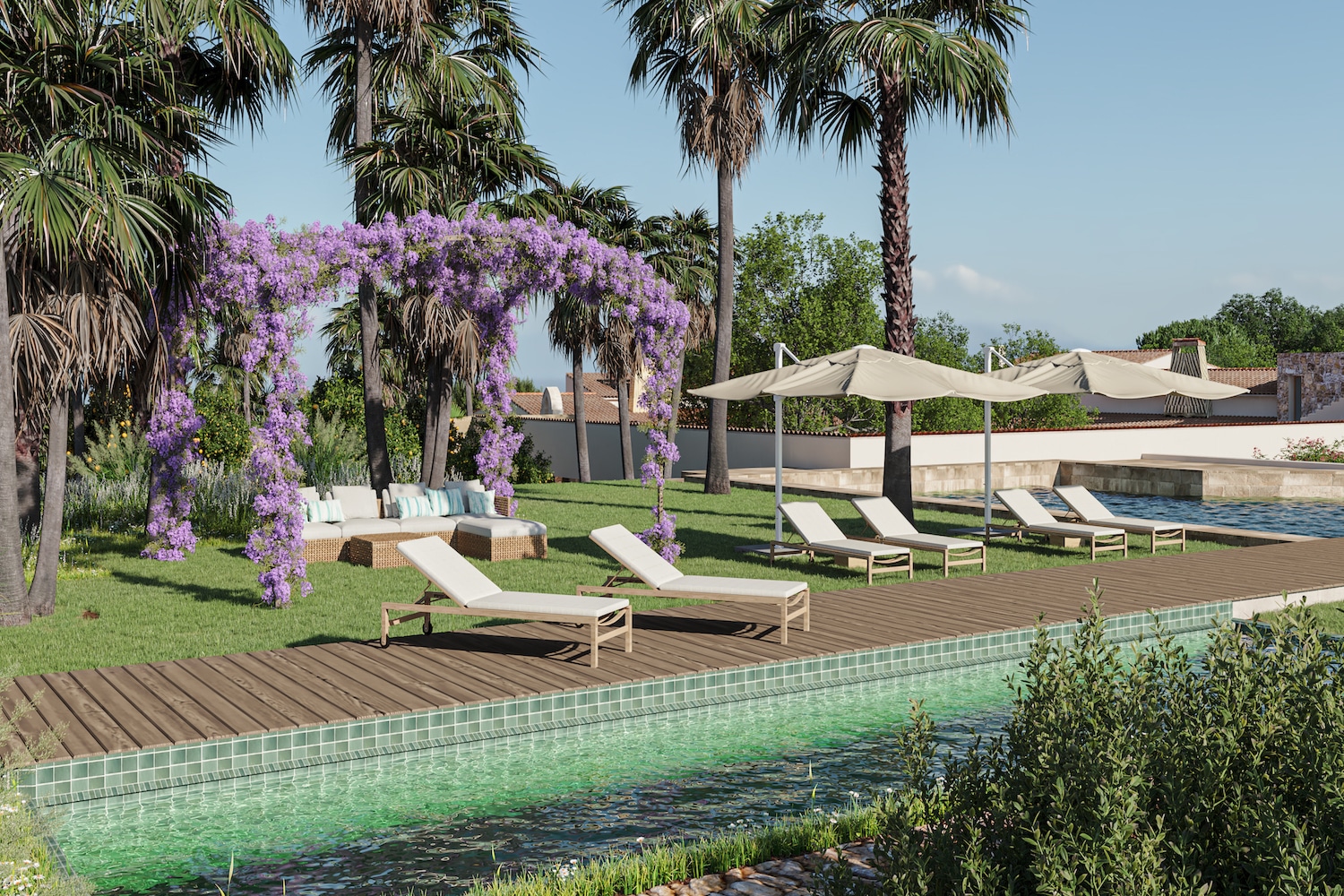 Pool with sun terrace