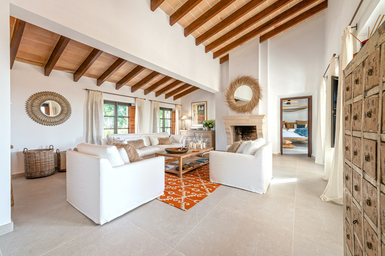 Cozy living area with fireplace