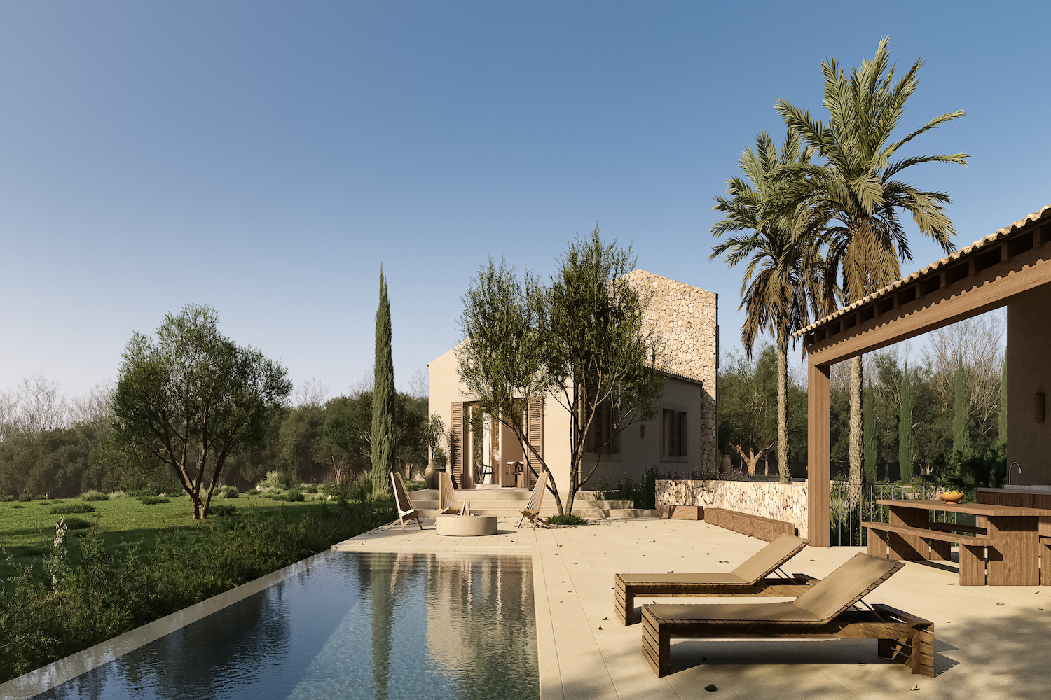 Pool with sun terrace