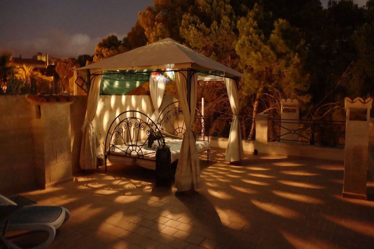 Terrace at night