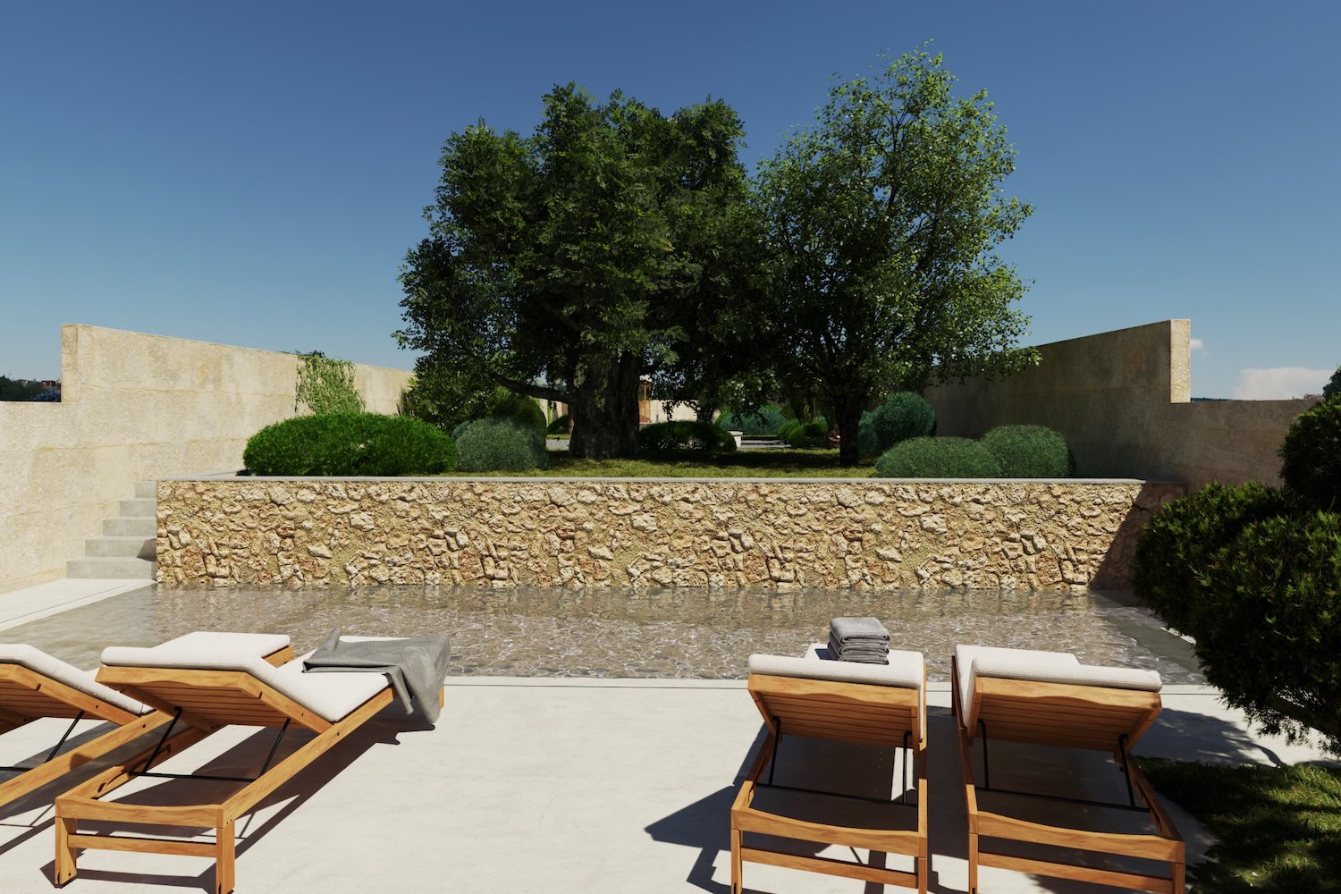 Large pool with sun terrace