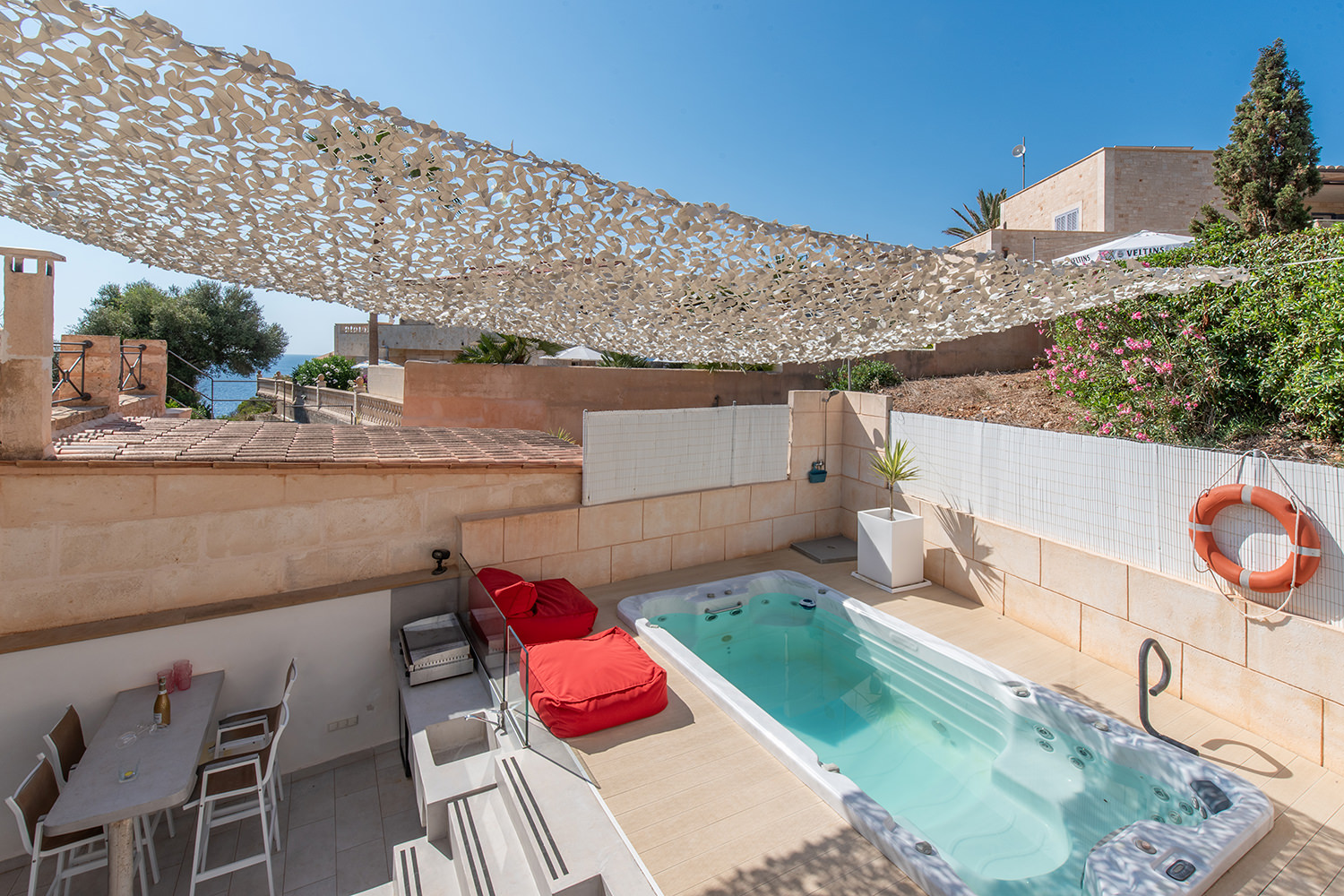 Patio with sea view and SWIM SPA