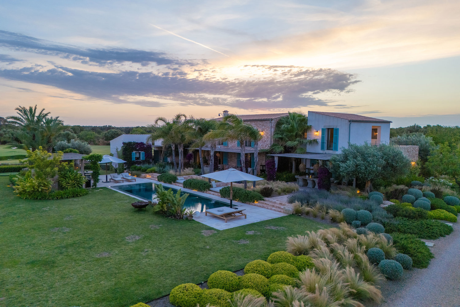 Finca at night