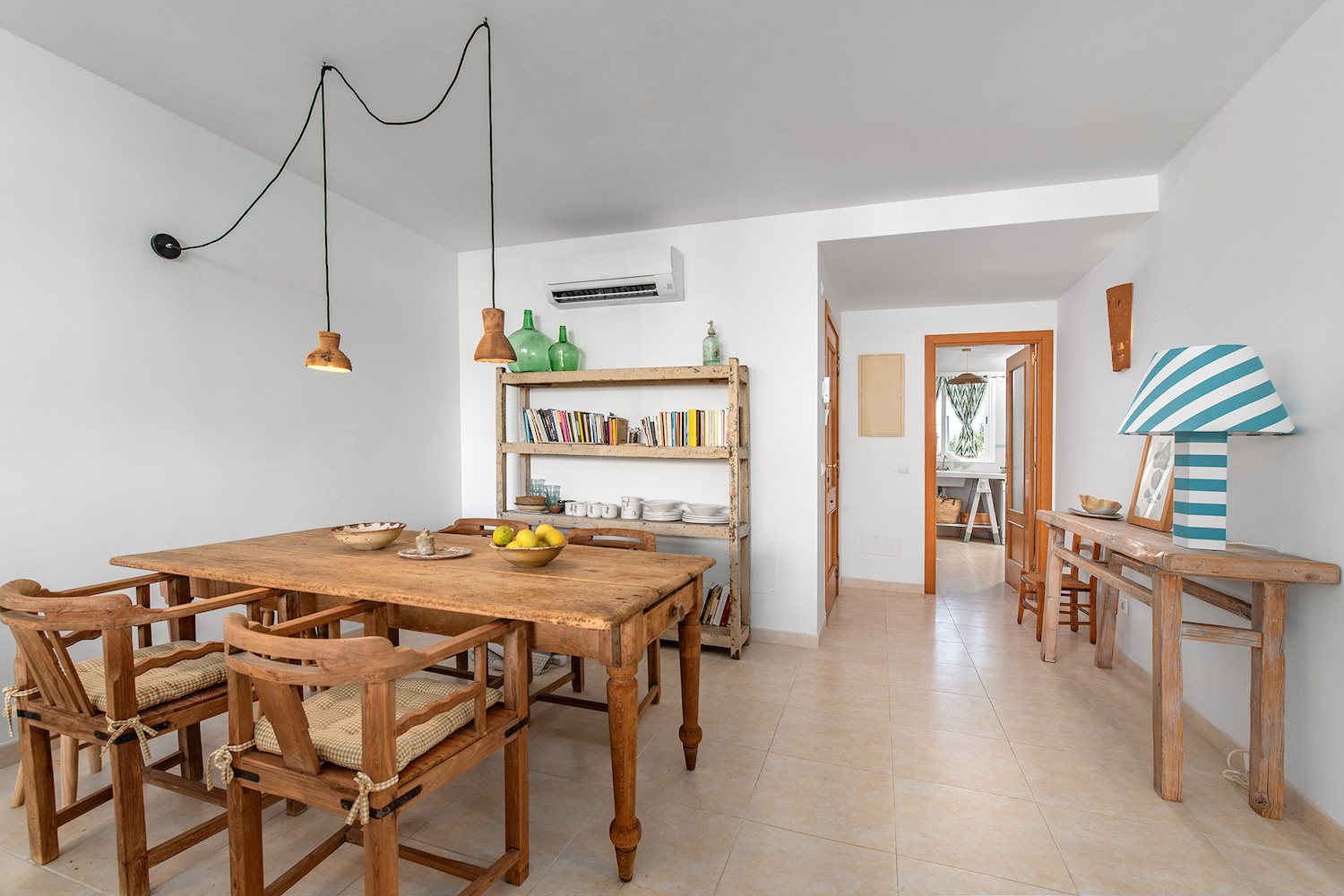 Open living and dining area