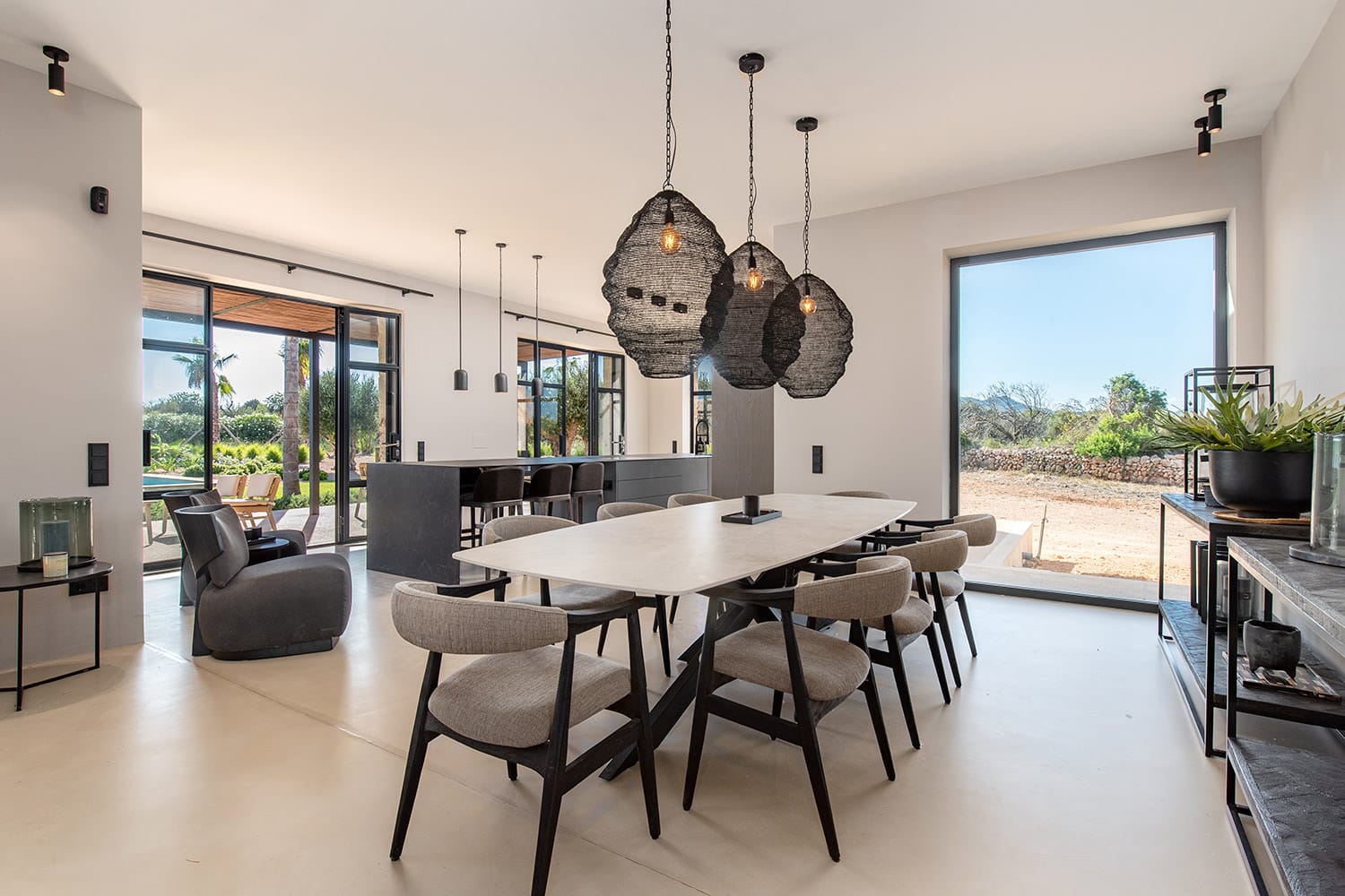 Open plan living and dining area