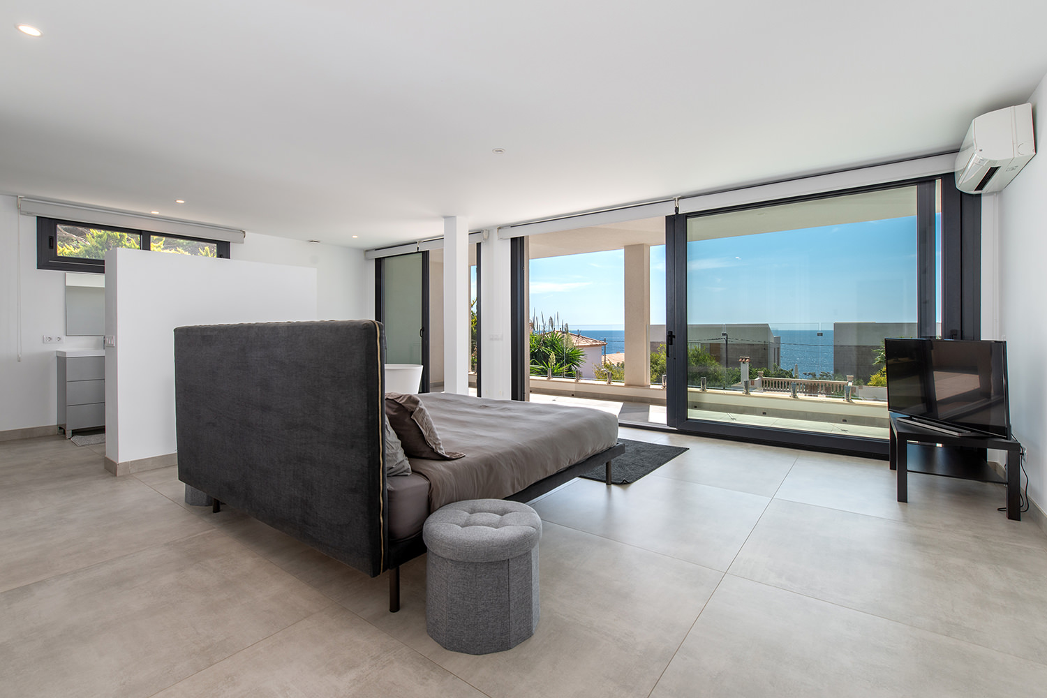 Master bedroom with bathroom