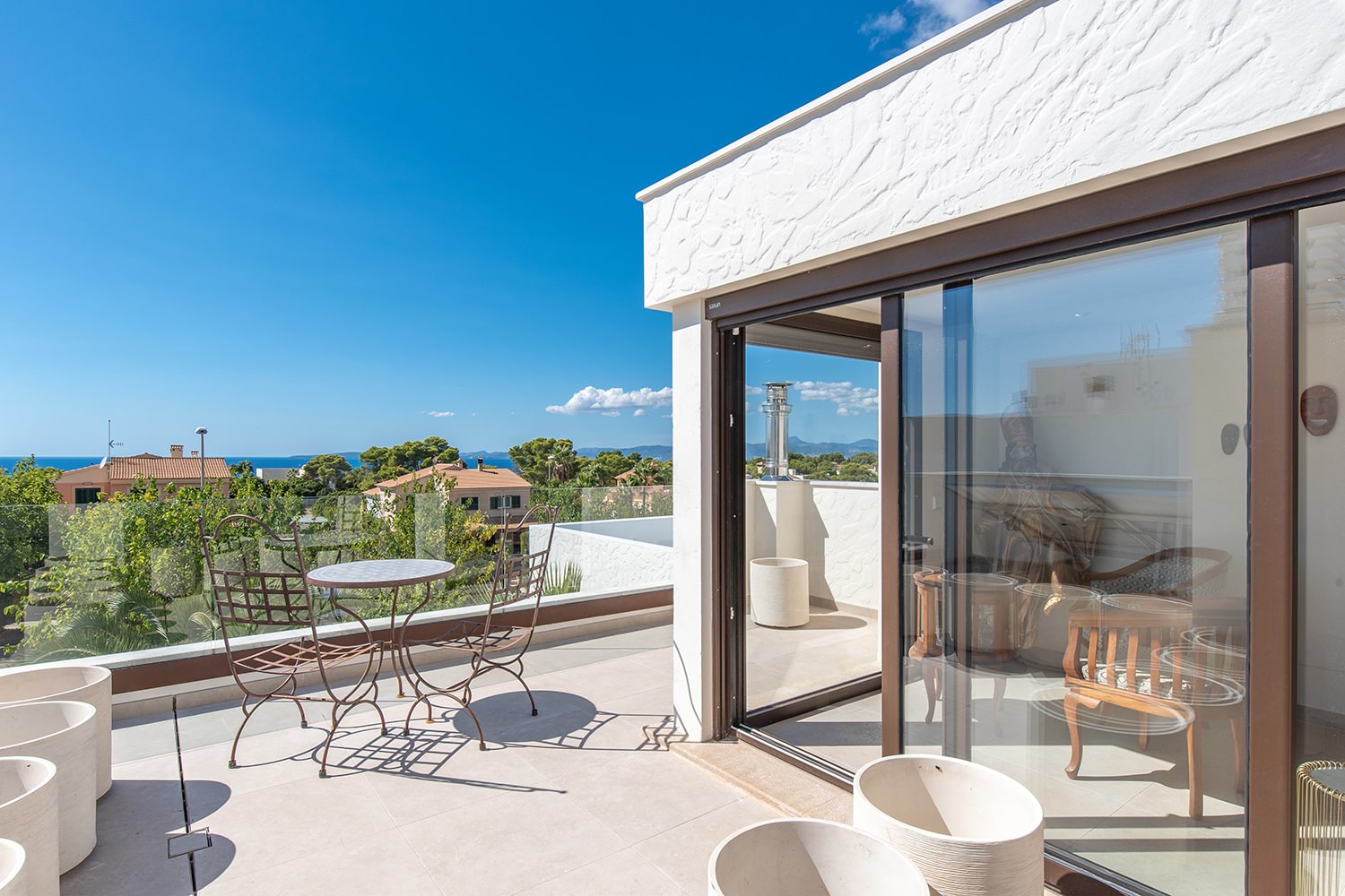 Rooftop terrace with sea views