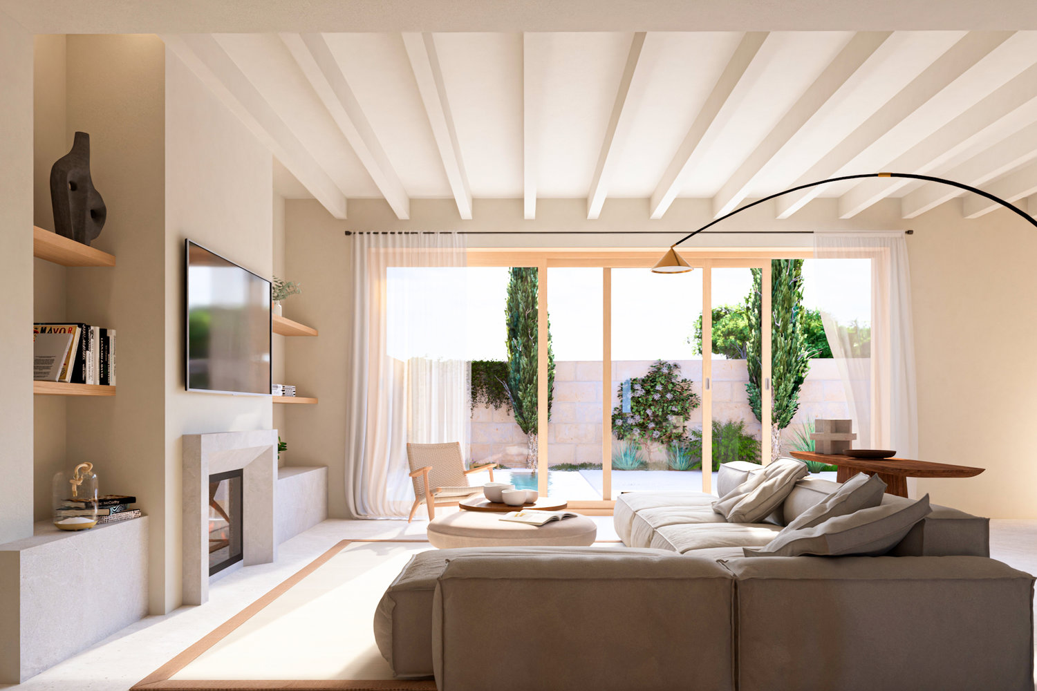 Living area with patio access