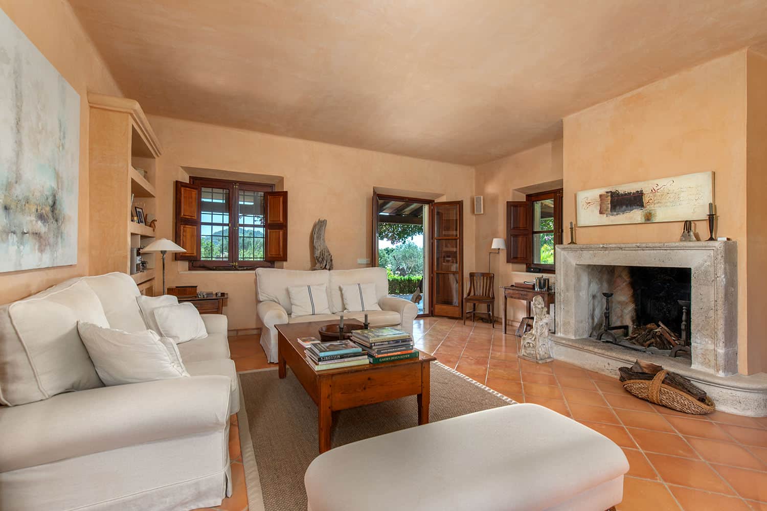 Cozy living area with fireplace