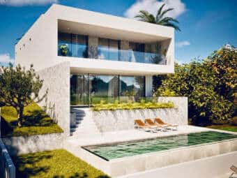 High-end design villa close to the beach and harbour