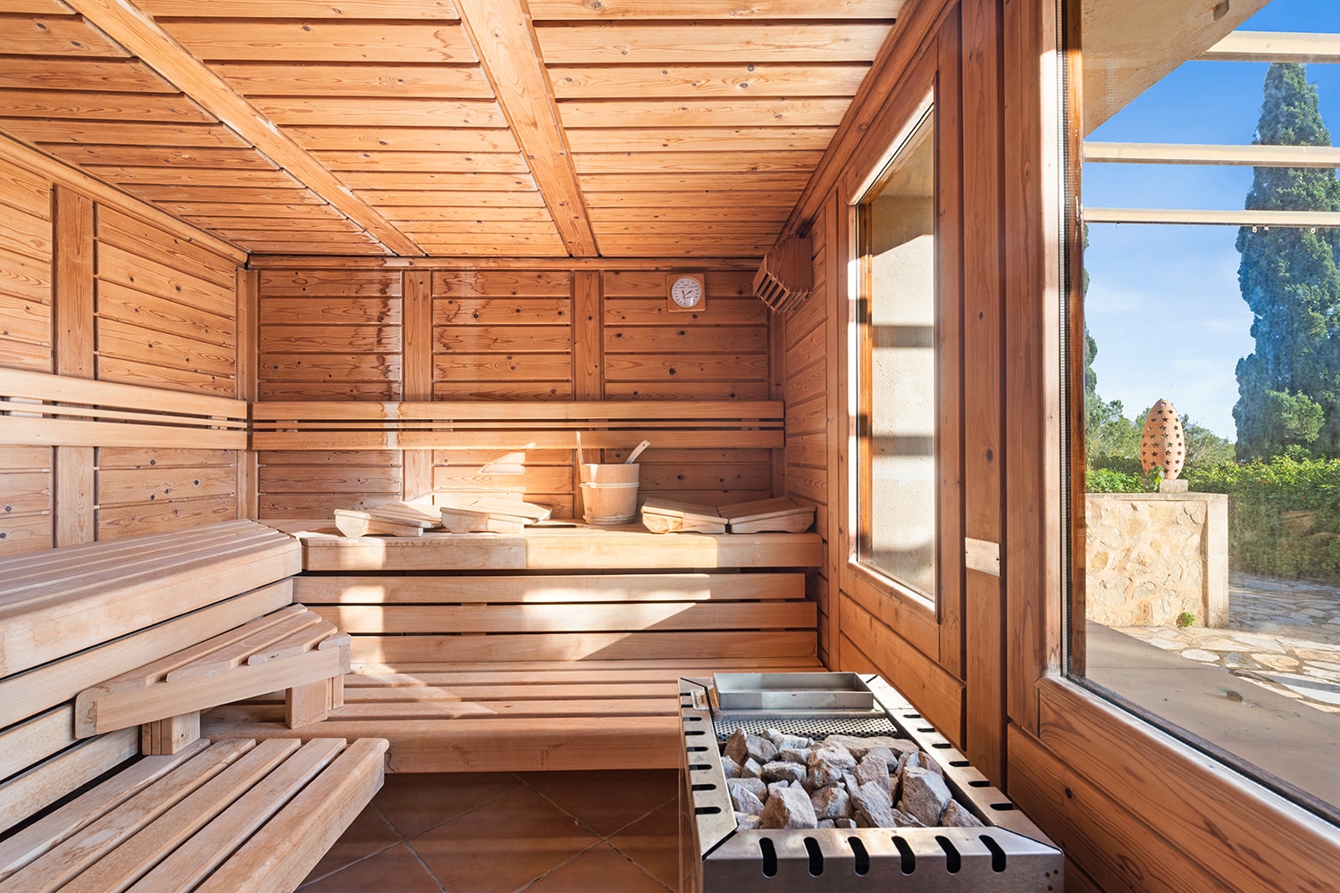 Sauna with views at the outside
