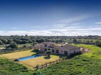 Modern natural stone finca with pool and panoramic views