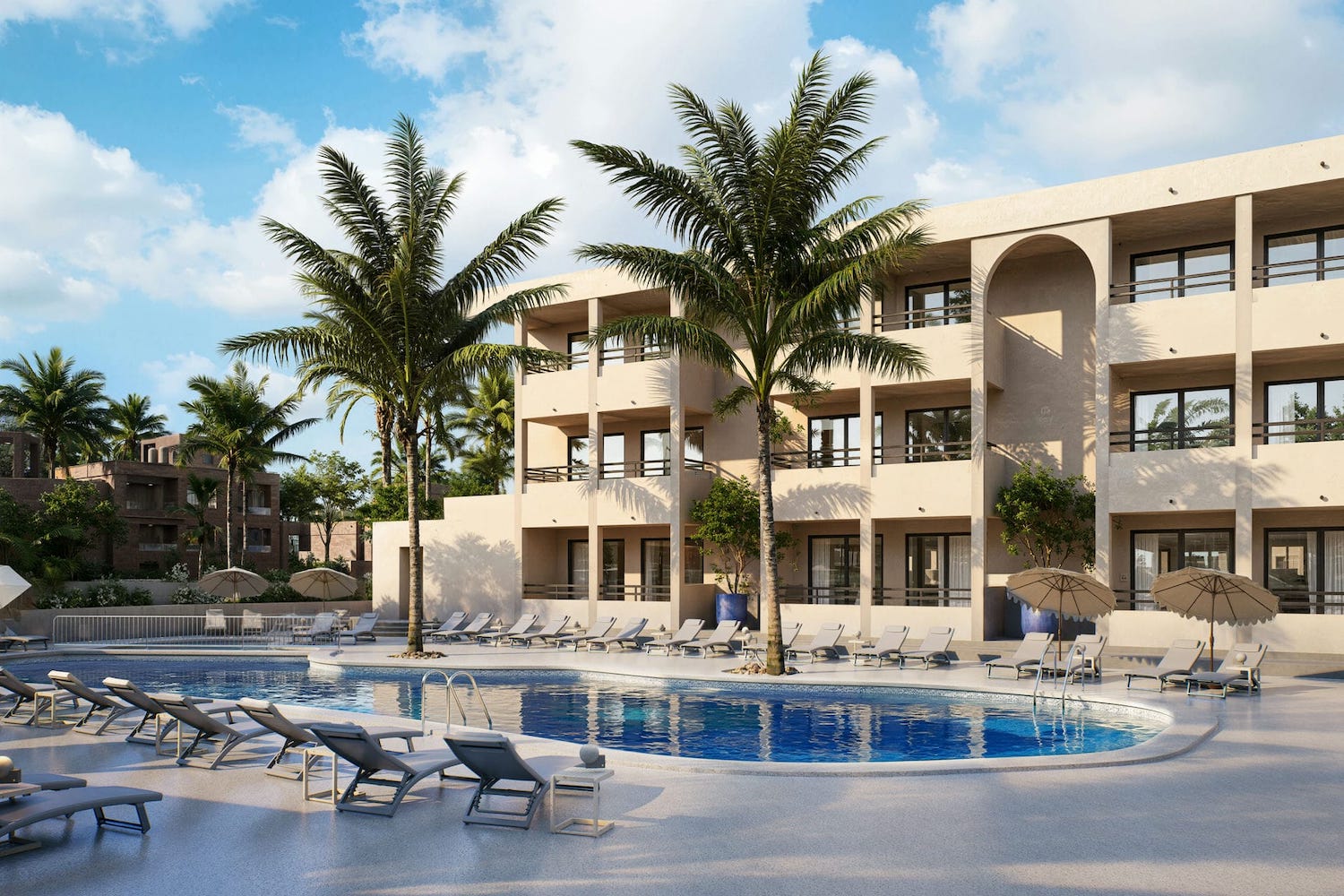 Hotel complex with pool