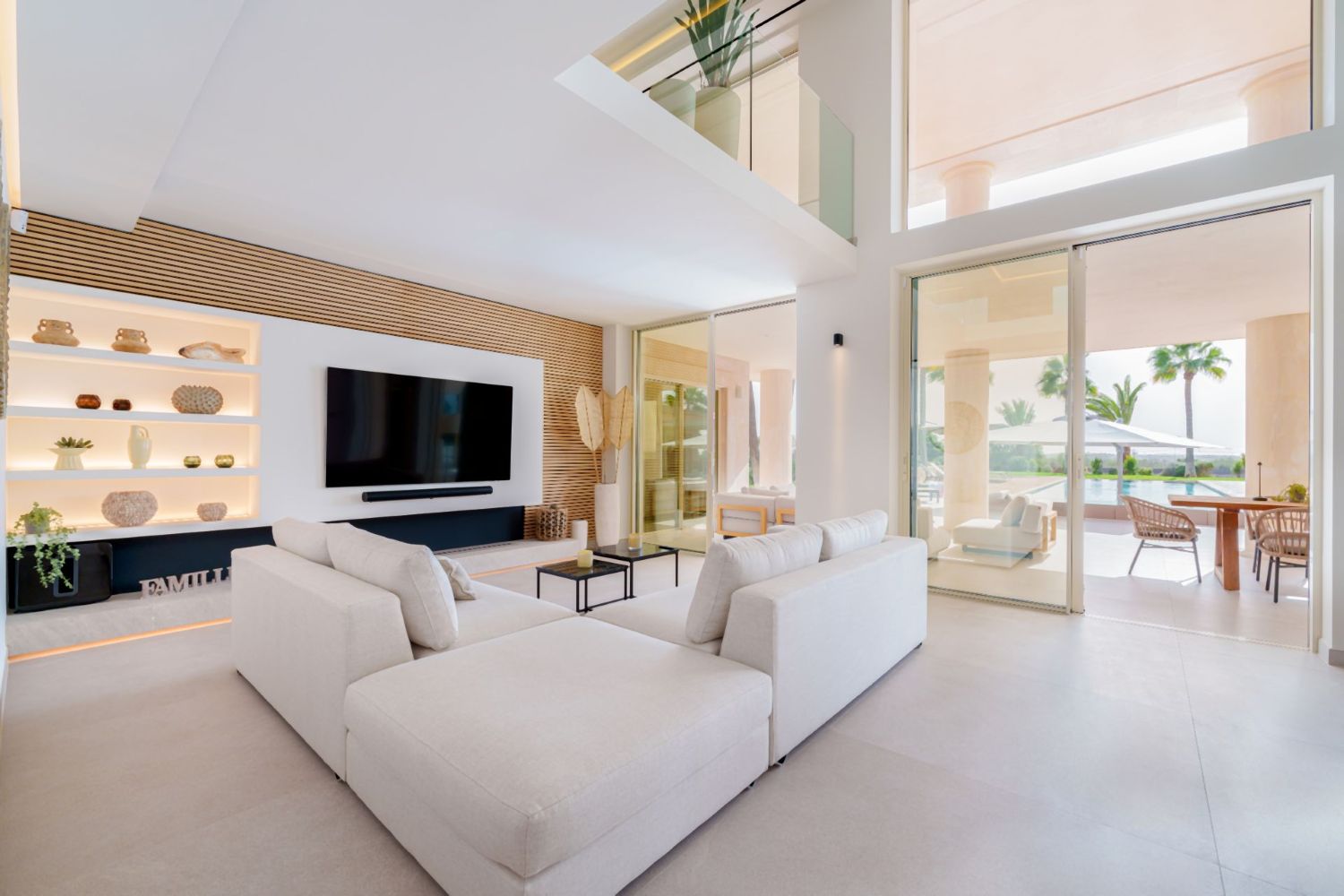 Living area with gas fireplace