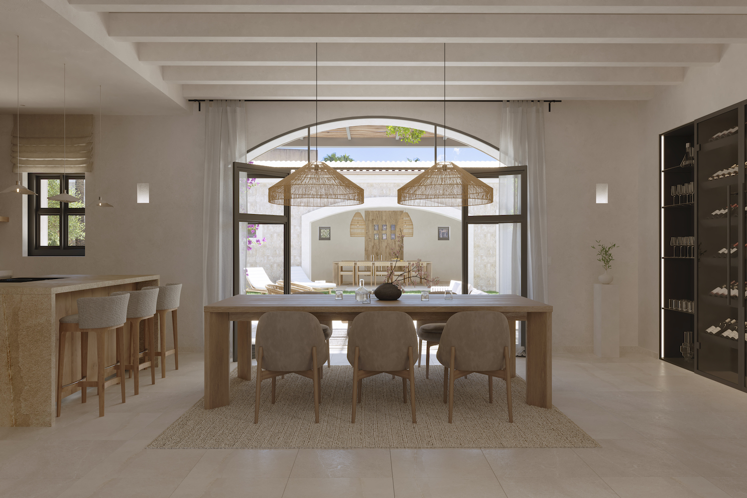 Dining area with access to the patio