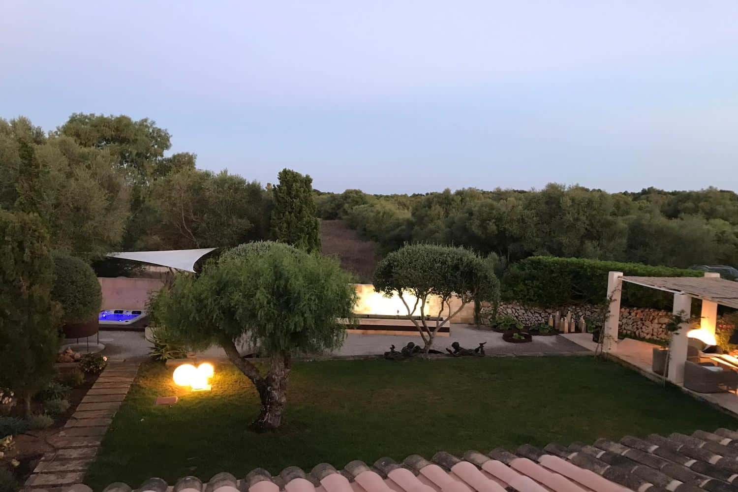 Outdoor area by night