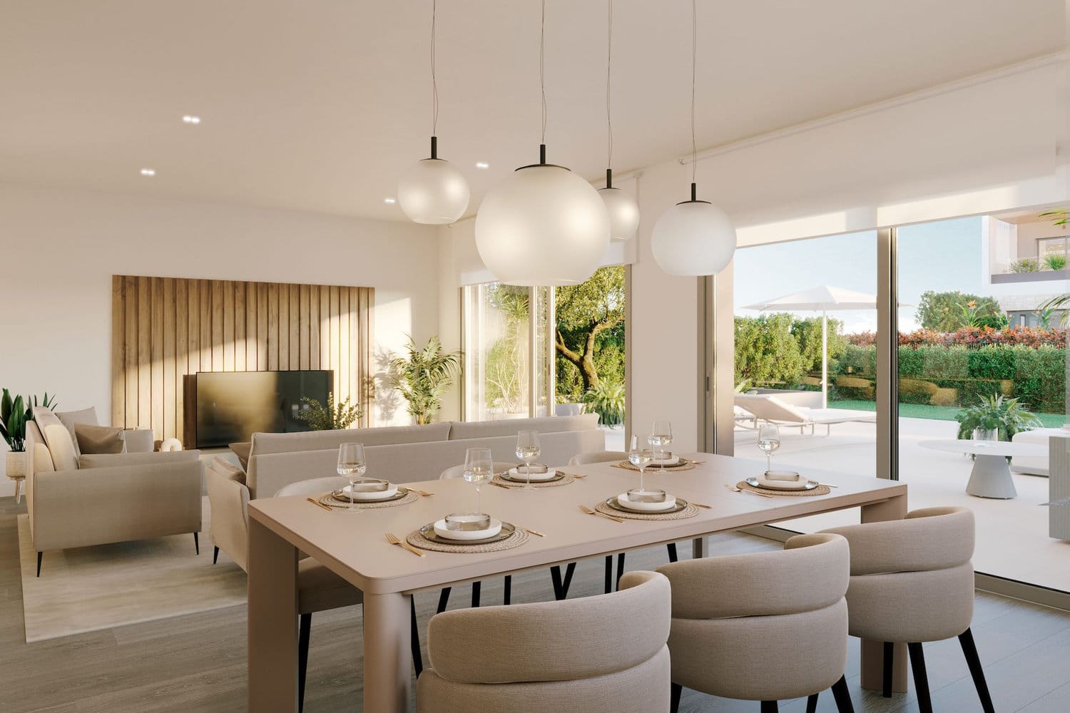 Newly built duplex apartment with private garden in Colonia St Jordi