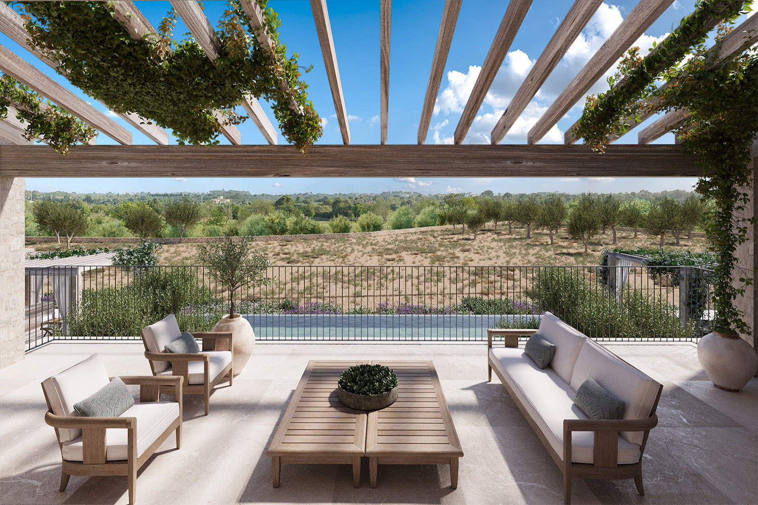 Terrace with panoramic views