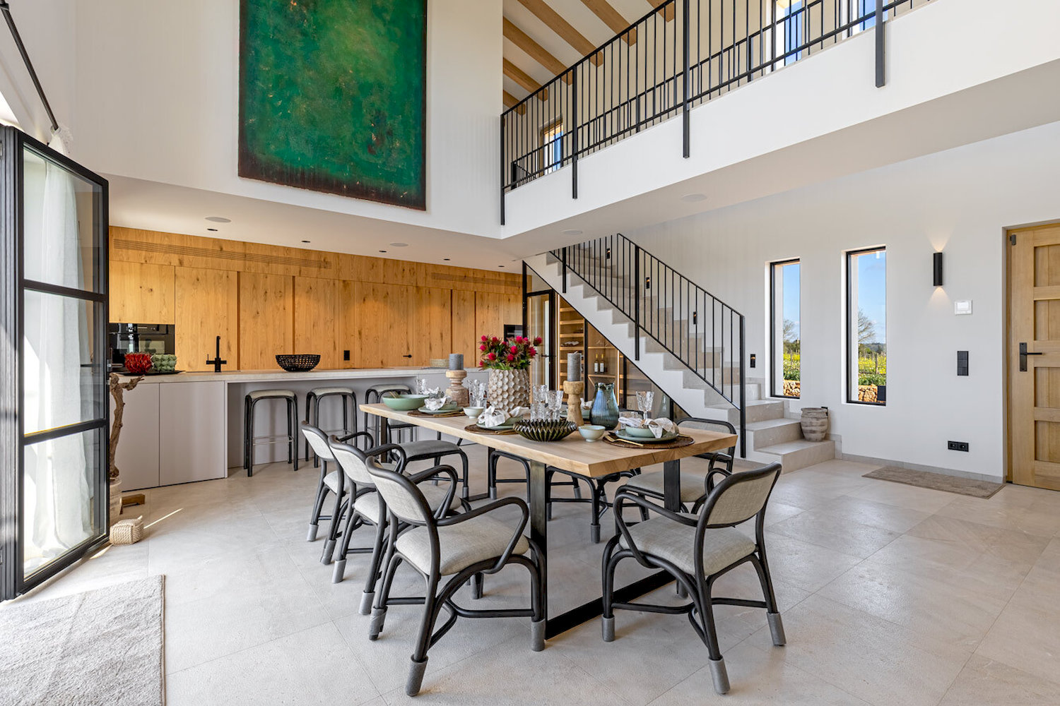 View to the open kitchen