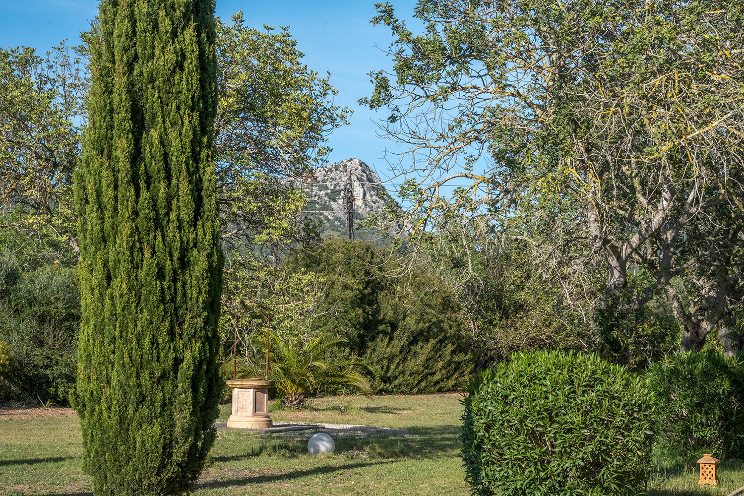 Mediterranean garden with idyllic views of the natural surroundings