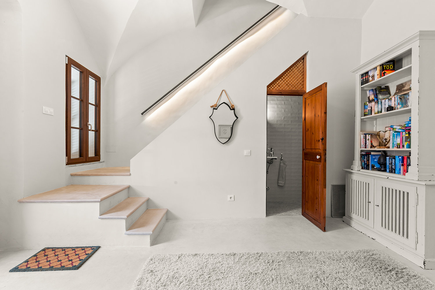 Architecturally integrated staircase with modern lighting concept