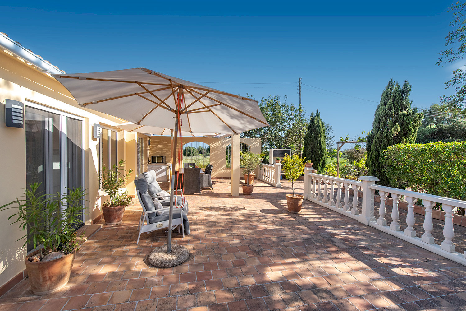 Spacious panoramic terrace with elegant relaxation area