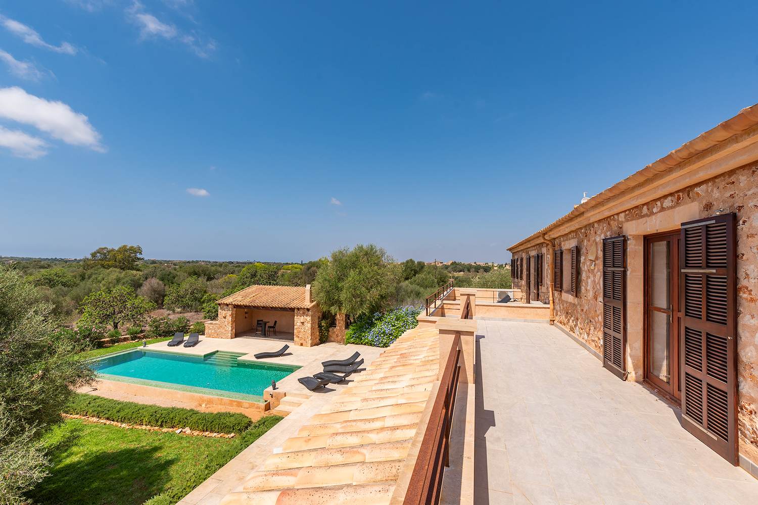 Terrace in firstfloor with far reaching views
