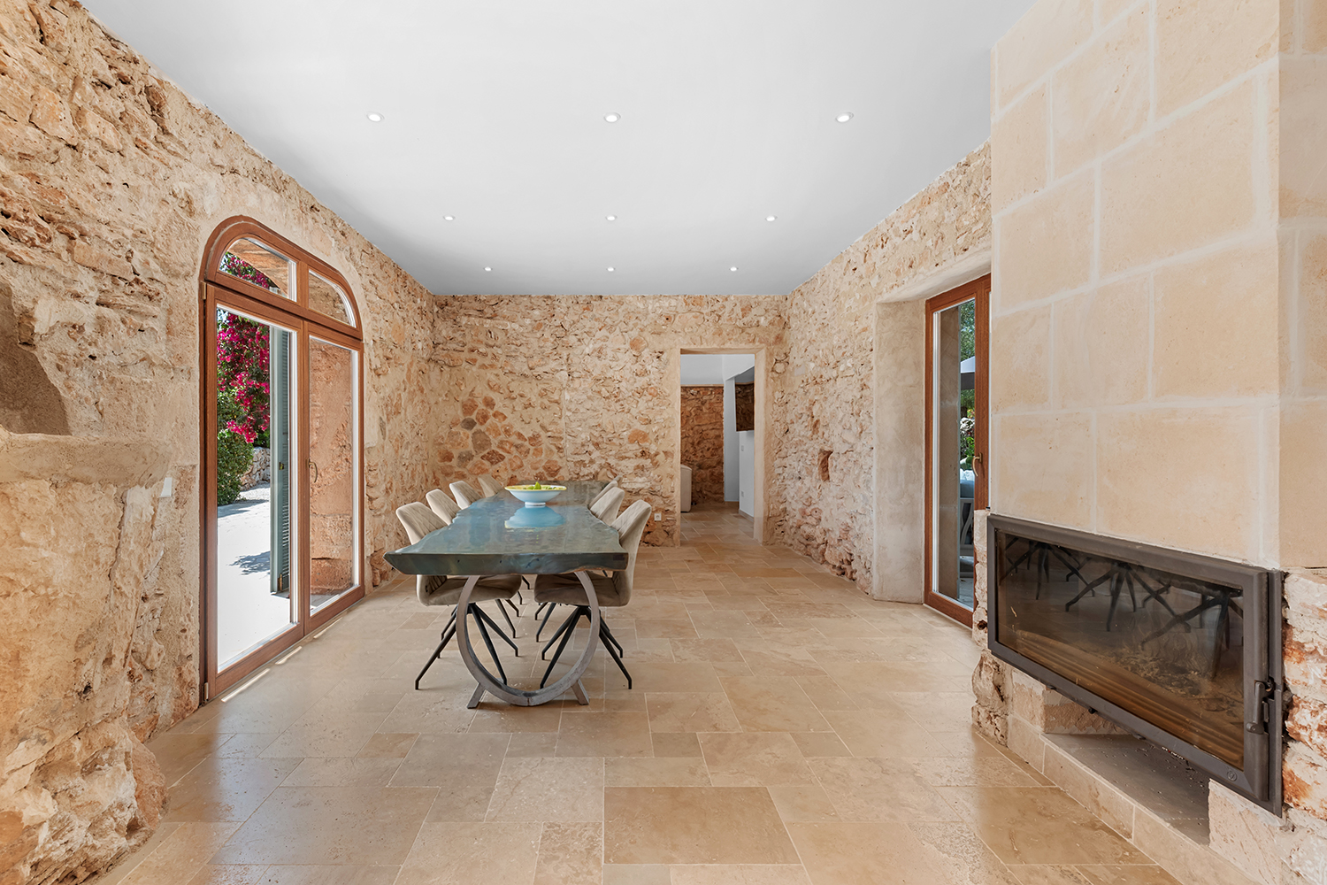 Traditional natural stone wall 