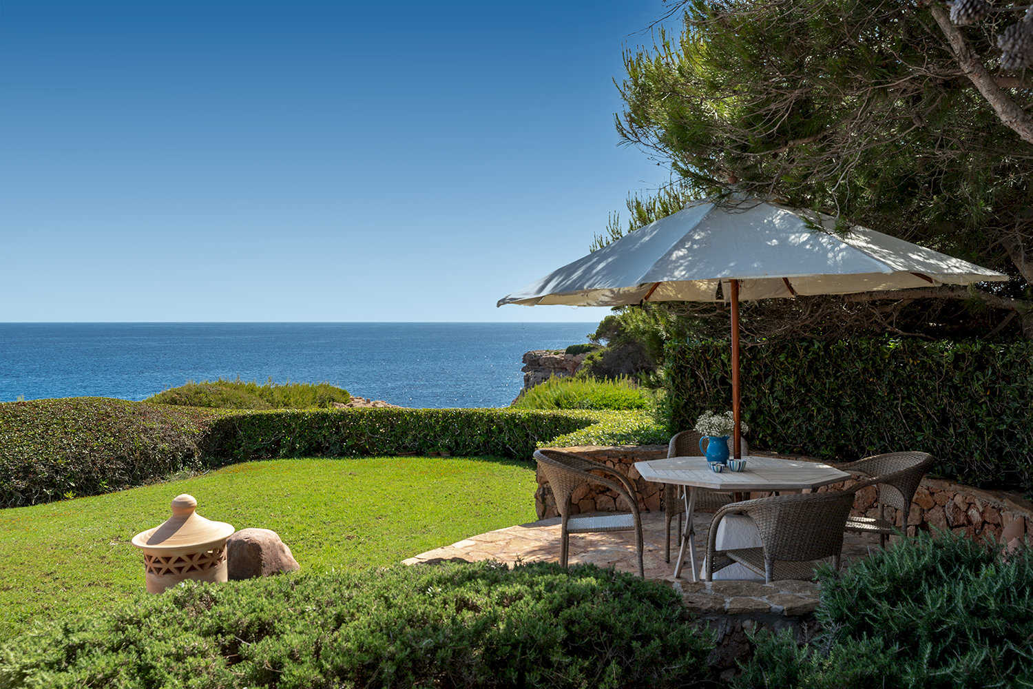 Calm sitting area with stunning sea views