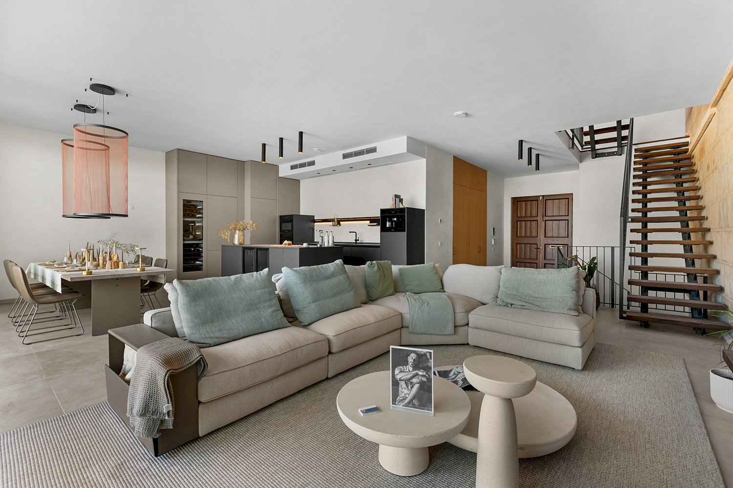 Elegant living and dining area