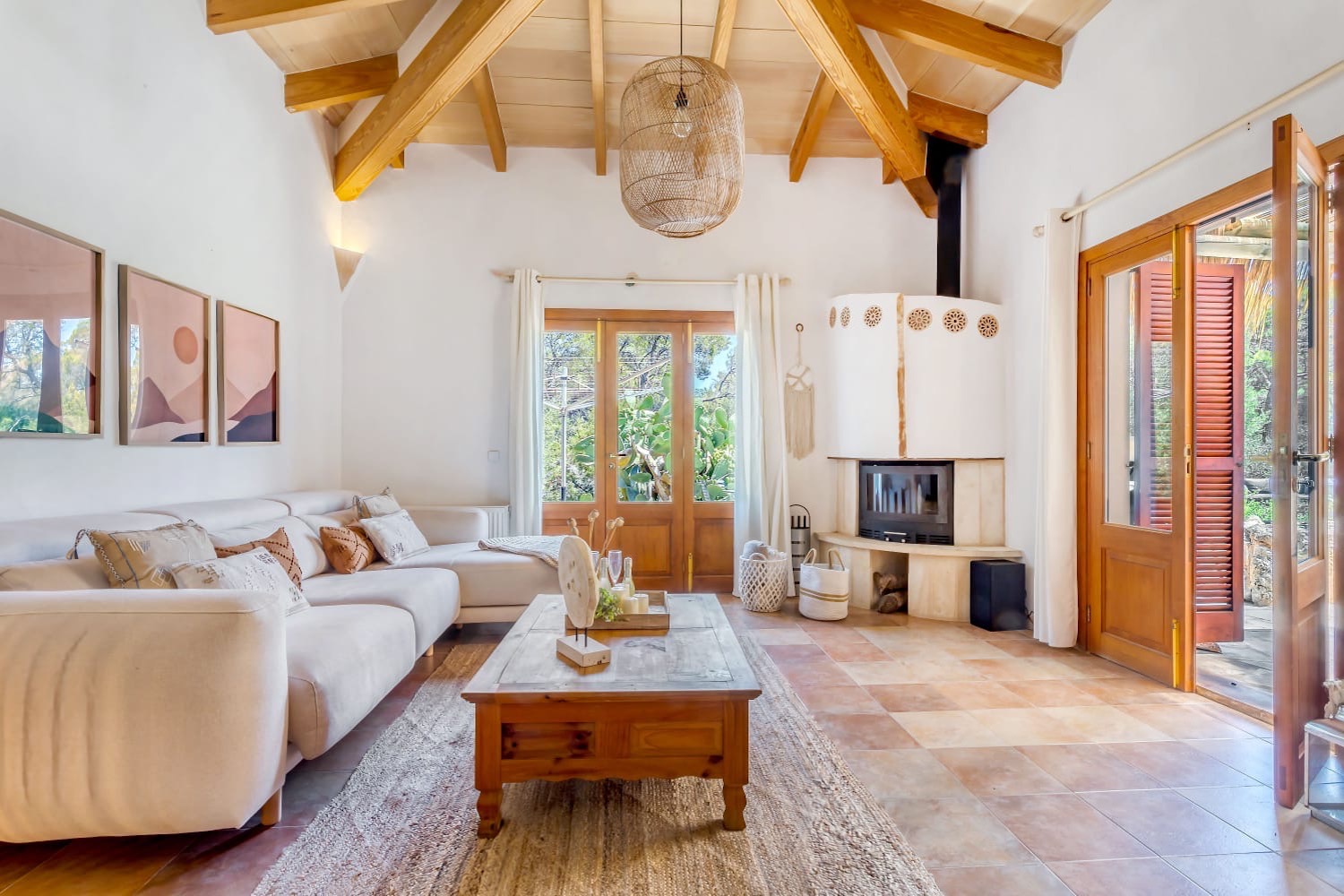 Cozy living area with fireplace